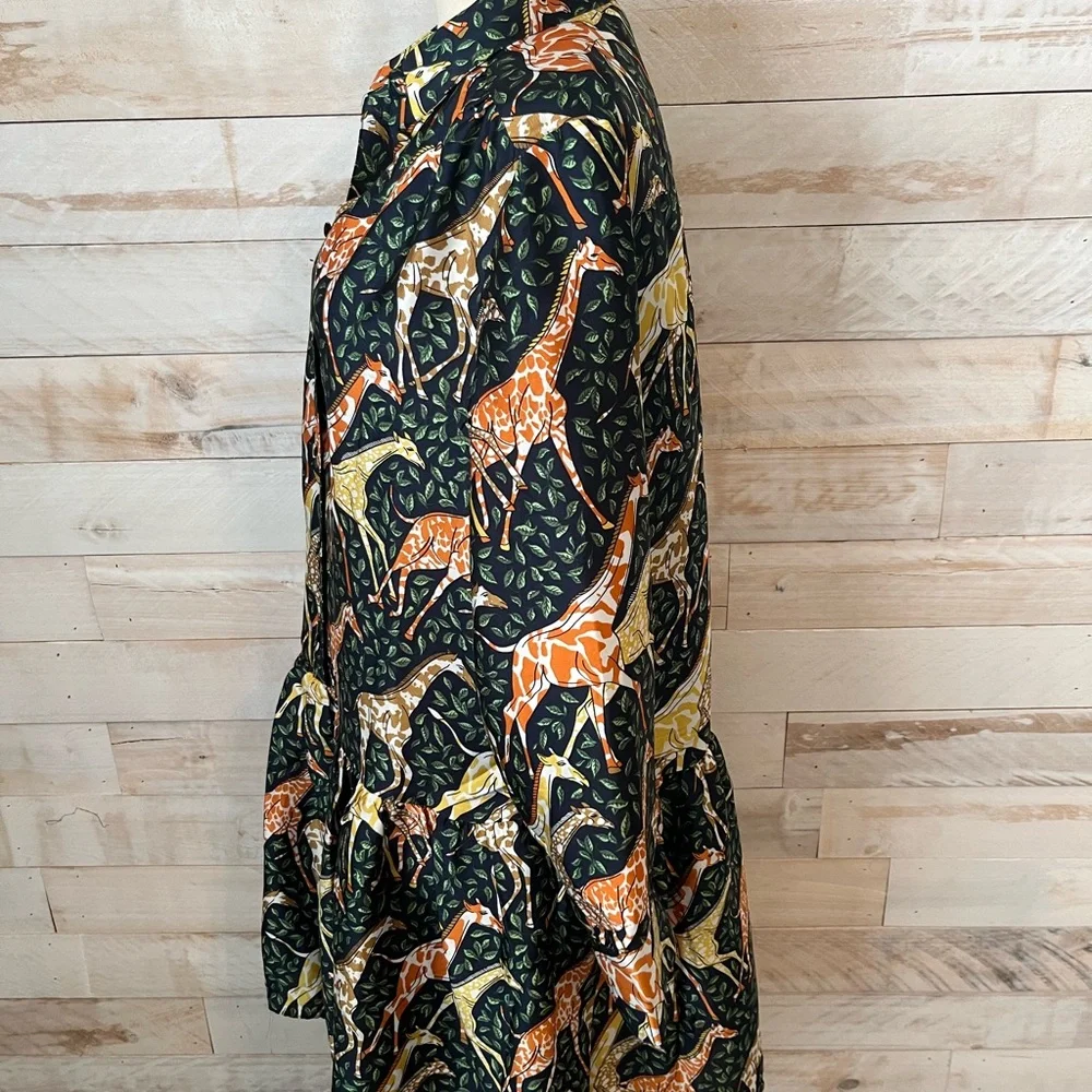 NWOT J. Crew size S giraffe print shirtdress